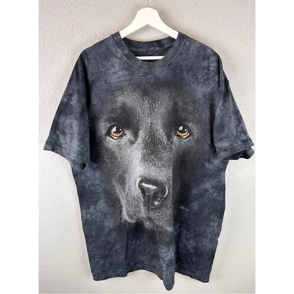 THE MOUNTAIN Black Lab dog t-shirt black Mens Large Short Sleeve, size 2XL